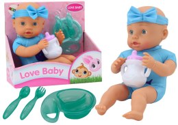 Lalka Bobas Opaska Akcesoria Do Karmienia Niebieska LEAN Toys