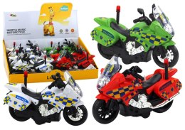 Motocykl Policyjny Motor Wóz Policyjny Światło Dźwięk Motorek Mix LEAN Toys