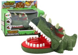 Gra Zręcznościowa Gryzący Dinozaur Triceratops Zielony Światła Dźwięki LEAN Toys