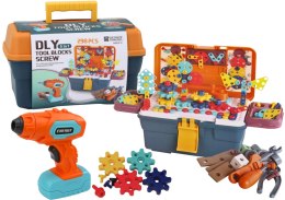 Klocki Puzzle Konstrukcyjne 3D W Skrzynce DIY Rozkręcanie Wiertarka LEAN Toys