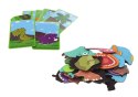 Książka Magnetyczna Puzzle Układanka Dinozaury Karty Łamigłówka 64 ele. LEAN Toys