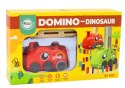 Autko Czerwony Dinozaur na Baterie Układające Kolorowe Domino 4 Kolory Klocków LEAN Toys