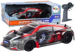 Autko Zdalnie Sterowane RC 1:18 Gumowe Koła Drift Czerwony LEAN Toys