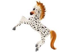 Figurka Konia Biały Koń w Kropki Stojący Stajnia Farma Cute Horse LEAN TOYS