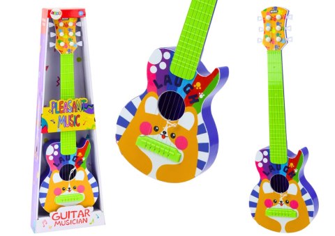 Gitara Zabawkowa Dla Dzieci Rockowa Regulacja Strun Piesek Kolorowa LEAN Toys