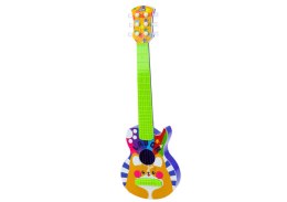 Gitara Zabawkowa Dla Dzieci Rockowa Regulacja Strun Piesek Kolorowa LEAN Toys