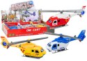 Helikopter Ratunkowy Policyjny Strażacki Metalowy Napęd Otwierane Drzwi LEAN Toys