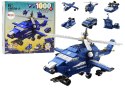 Helikopter Śmigłowiec Policyjny Klocki Konstrukcyjne 6w1 Niebieski 1000ele. LEAN Toys