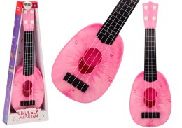 Ukulele Dla Dzieci Mini Gitara 4 Struny Motyw Brzoskwini Gitarka Różowa 15″ Marka niezdefiniowana