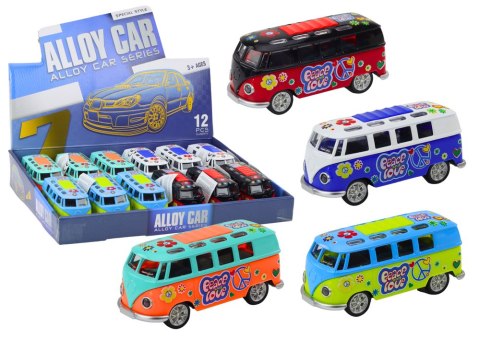 Camper Bus 1:32 Metalowy Światła Dźwięki Napęd Otwierane Drzwi LEAN TOYS