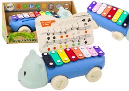 Cymbałki Hipopotam Na Kółkach Instrument Dla Dzieci Kolorowe Edukacyjne LEAN Toys