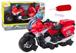 Motocykl Do Skręcania Ratunkowy DIY Światła Dźwięki Czerwony LEAN Toys