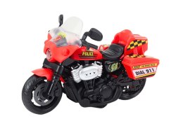 Motocykl Policyjny 1:10 Światła Dźwięki Biały Czerwony LEAN Toys