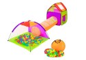 Plac Zabaw 3w1 Domek Namiot Tunel Kulki Kolorowy LEAN Toys