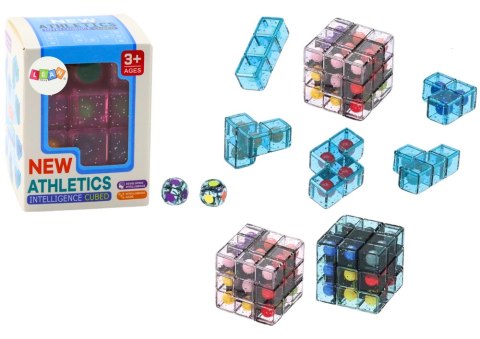 Klocki Logiczne Puzzle Układanka Kostka Gra Różowa LEAN TOYS