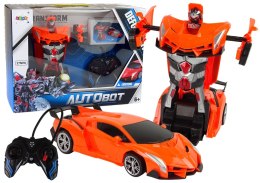 Auto Robot Transformer 2w1 Pilot R/C Zdalnie sterowane Pomarańczowy LEAN Toys