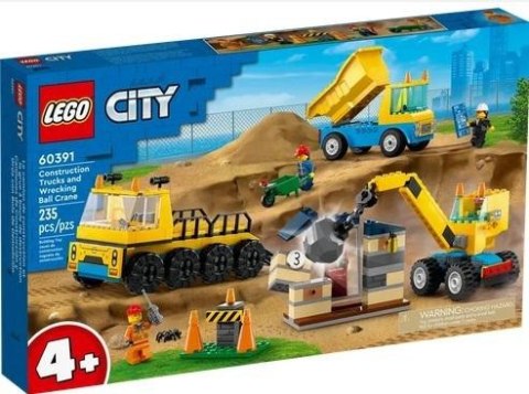 LEGO(R) CITY 60391 (3szt) Ciężarówki i dźwig z kulą LEGO(R)