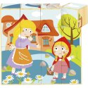 TOOKY TOY Drewniane Klocki Puzzle Układanka Montessori Czerwony Kapturek + Książeczka 17 el. Tooky Toy