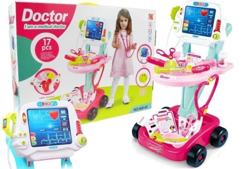 Zestaw Lekarski na Wózku Lekarz EKG 17 Elementów LEAN Toys