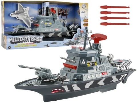 Wojskowy Statek Militarny Wojsko Światła Dźwięki LEAN Toys