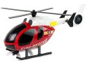 Zestaw Straż Pożarna Laweta Autko Helikopter Dźwięk Światła Czerwone LEAN Toys