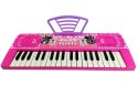 Keyboard Pianino Organy Dla Dzieci 37 Klawiszy z Mikrofonem Różowy LEAN Toys