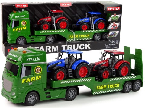 Zestaw Farma Laweta Ciężarówka Traktor Dźwięk Światła 3 El. LEAN Toys