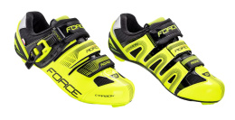 Buty rowerowe force road CARBON, fluo-czarne