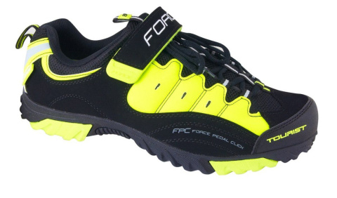 Buty rowerowe MTB force turystyczne czarno-fluo