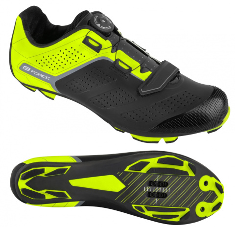 Buty rowerowe force mtb CARBON devil pro, fluo