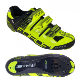 Buty rowerowe force road fluo-czarne