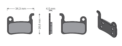 Klocki(okładziny) do hamulca tarczowego JET-09 METALICZNE - Shimano XTR965/966,XT765/LX585/Deore535