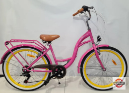 Rower miejski FOGO LOVELY 24cali różowy 6 biegów