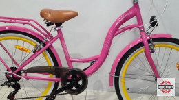 Rower miejski FOGO LOVELY 24cali różowy 6 biegów
