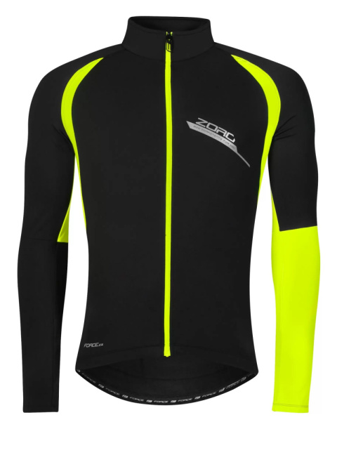 Kurtka rowerowa force zoro, czarno-fluo rozm XL